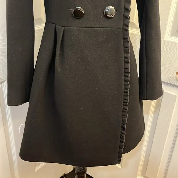 Kate Spade Black Wool Double Breasted Pea Coat size 0 - Picture 5 of 16